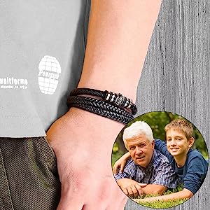 To My Son/To My Grandson "Love You Forever" | Braided Leather Bracelet